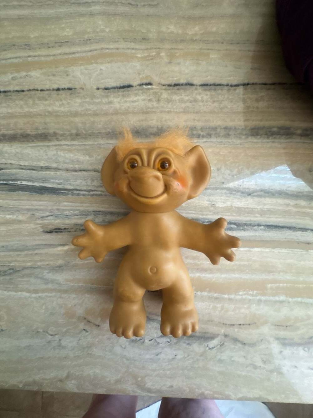 Vintage 1960s Uneeda Wishnik Troll Doll with Orange Hair